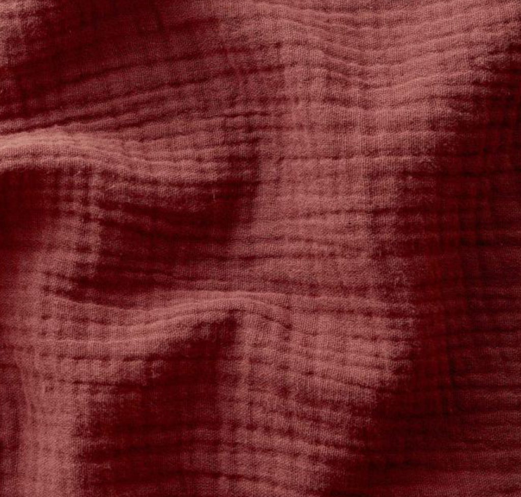double gaze de coton oekotex unie coloris rouge terracotta Carotte & Cie