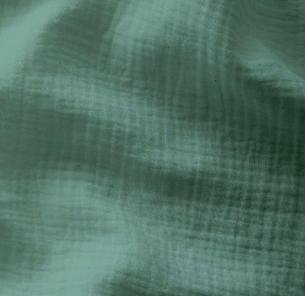 double gaze de coton oekotex unie coloris vert eucalyptus Carotte & Cie