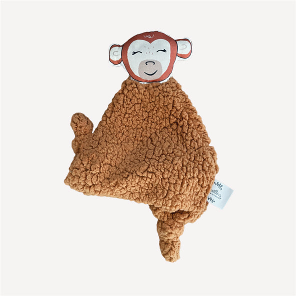 doudou teddy marsala motif singe rouge terracotta fabriqué en France Carotte & Cie